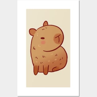 Capybara illustration Posters and Art